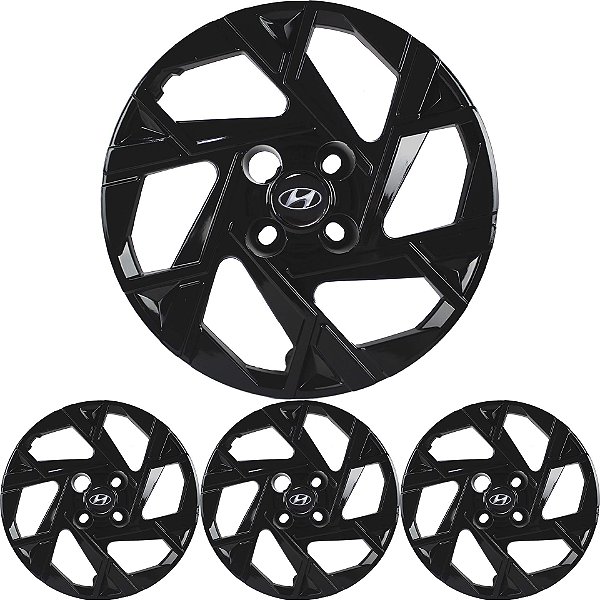 JG 4 Calota HB20 2024 25 Aro 15 Black Piano com Emblema