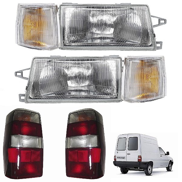 KIT Farol Lanternas Fiorino 1984 1985 1986 1987 até 2004 FUMÊ