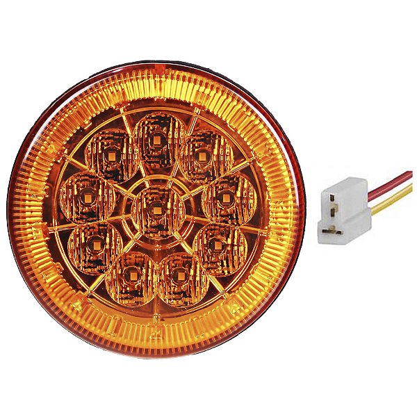 Lanterna Traseira 125mm Caminhão Carreta Mod. Randon 10 LED AM 24V +Conector