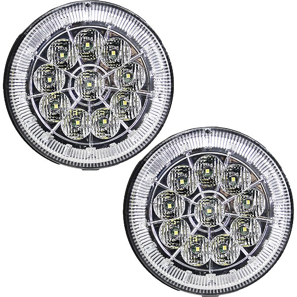 2 Lanterna Traseira 125mm Caminhão Carreta Mod. Randon 10 LED CR 24V