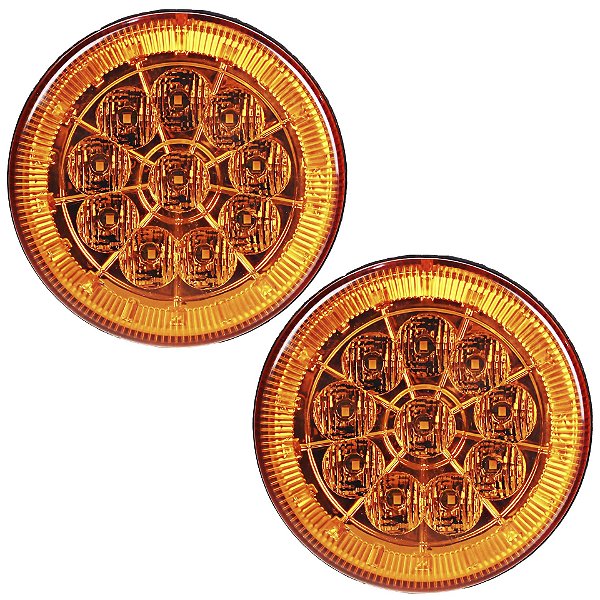 2 Lanterna Traseira 125mm Caminhão Carreta Mod. Randon 10 LED AM 24V