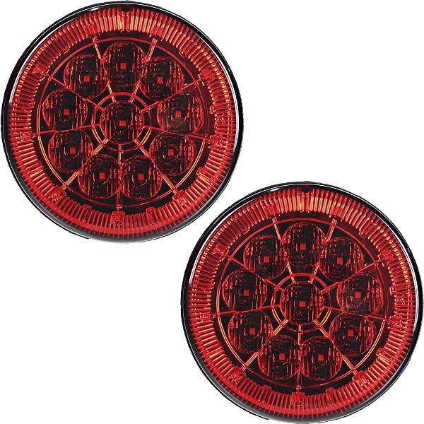 2 Lanterna Traseira 125mm Caminhão Carreta Mod. Randon 10 LED VM 24V