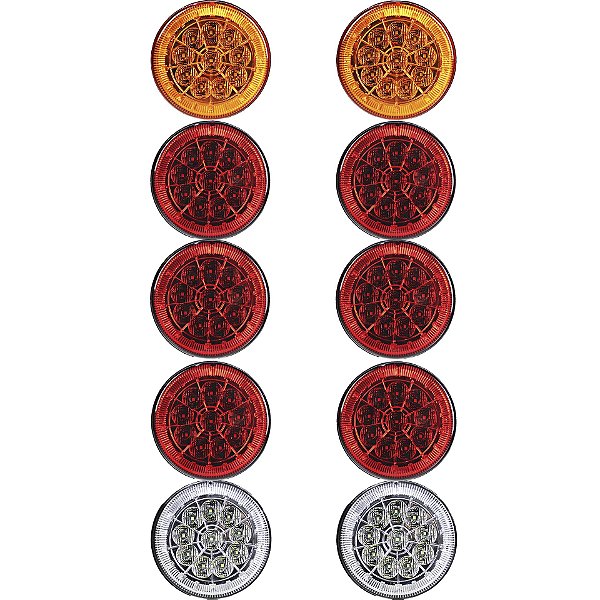 10 Lanterna Traseira 125mm Caminhão Carreta Mod. Randon 10 LED 24V