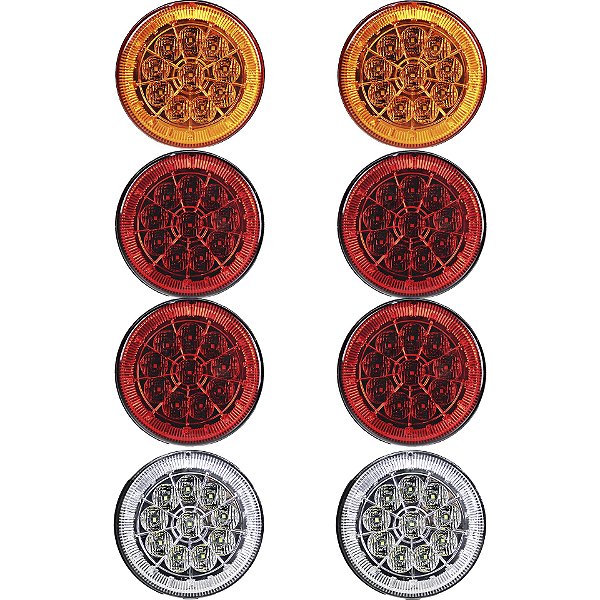 8 Lanterna Traseira 125mm Caminhão Carreta Mod. Randon 10 LED 24V