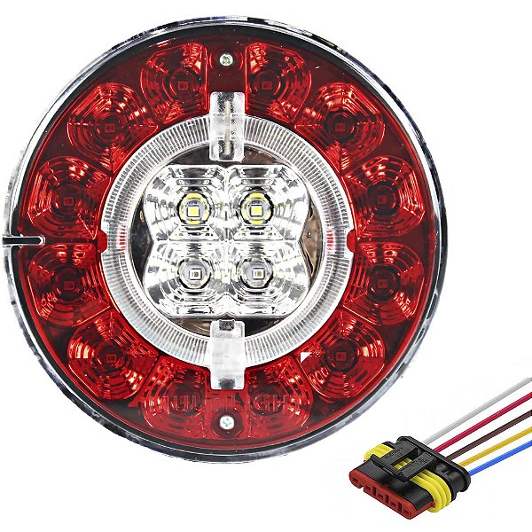 Lanterna LED Multifunção Caminhão Carreta Trator Buggy 24V + Conector