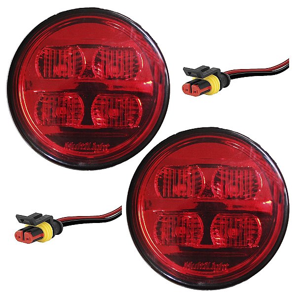 2 Lanterna Ônibus Caminhão Carreta 70mm 4 Led VM BIVOLT +Conector