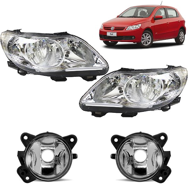 Farol + Milha Gol G5 08 09 010 2011 2012 FOCO Duplo Cromado