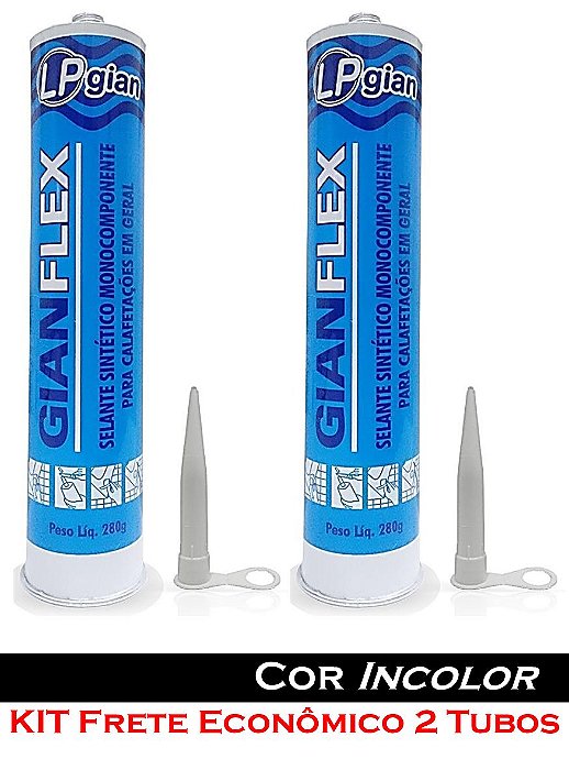 2 Selante Adesivo Cola - Gian Flex - Para Farol / Lente / Lanterna / Baú - Cor Incolor