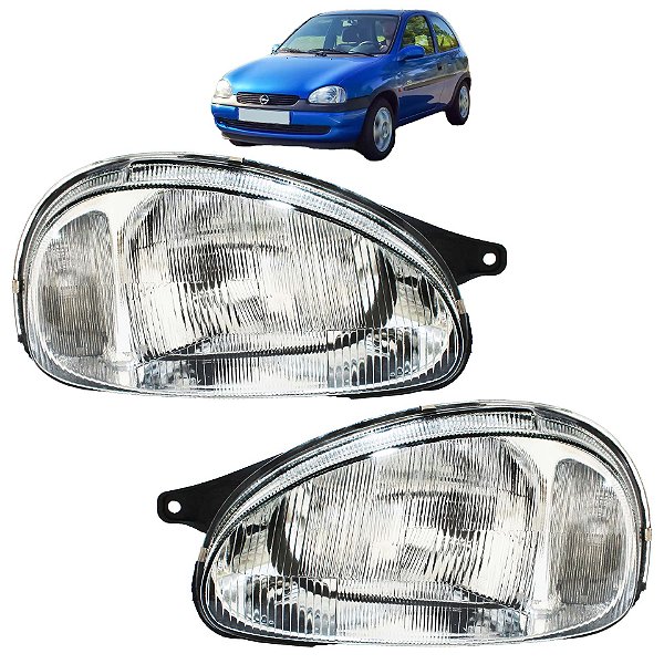 Farol Corsa 1994 1995 1996 97 98 99 Cromado Lente Raiada