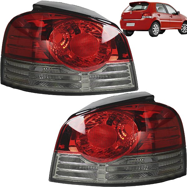 PAR Lanterna Traseira Palio 2008 2009 2010 11 G4 Frisada FUME