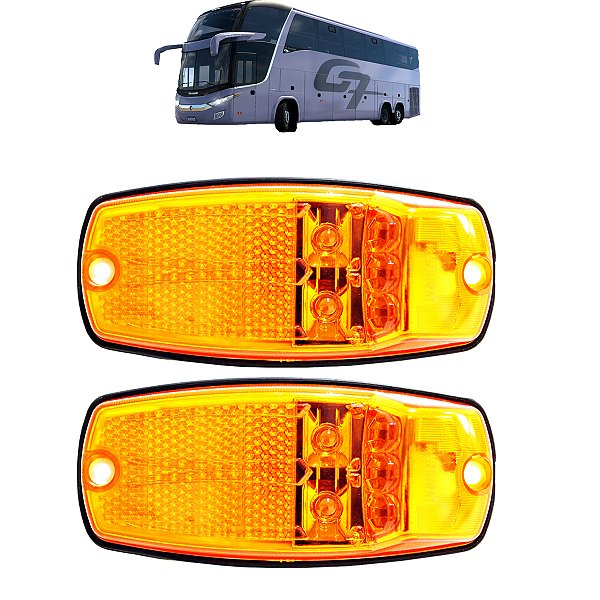 KIT 2 Lanterna Lateral Ônibus Marcopolo G7 5 LED Bivolt