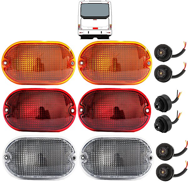 KIT 6 Lanterna Ônibus Marcopolo Torino / Senior com 6 Soquetes