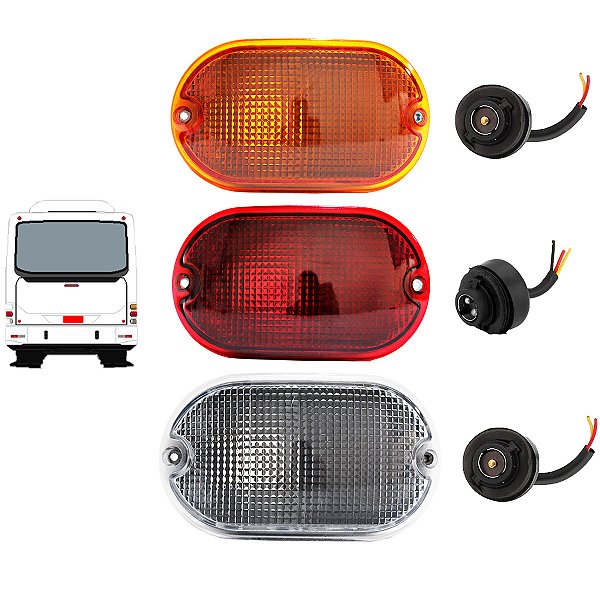 KIT 3 Lanterna Ônibus Marcopolo Torino Senior com 3 Soquetes