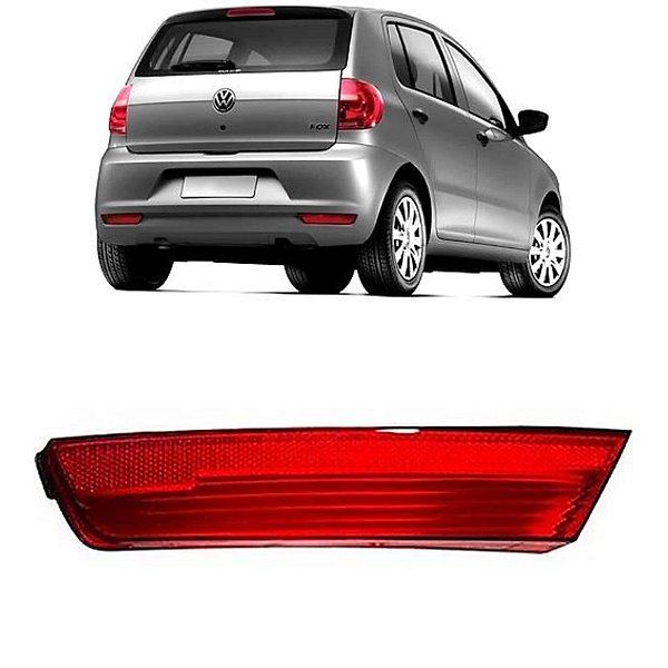 Refletor Parachoque Traseiro VW FOX 2010 à 2014 Acrílico Lado Esquerdo Lado do Motorista