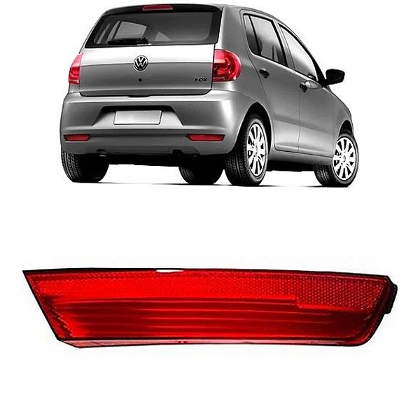 Refletor Parachoque Traseiro VW FOX 2010 à 2014 Acrílico Lado Direito Lado do Passageiro