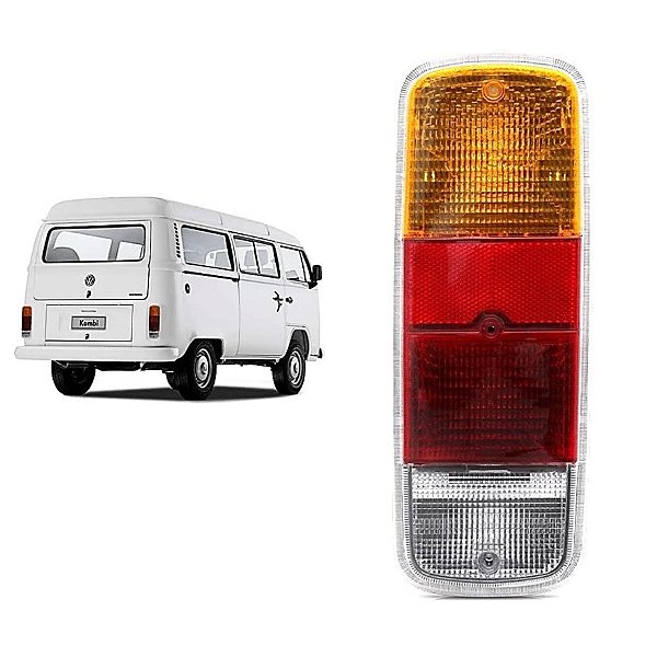 Lanterna Traseira Kombi Âmbar Vermelha Cristal SEM SOQUETE