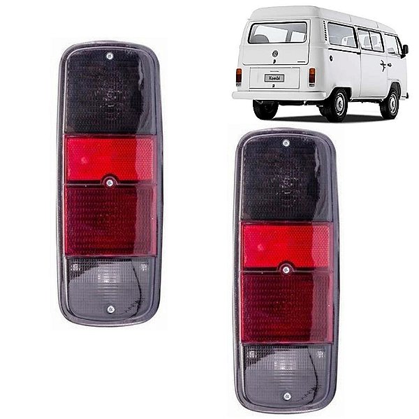 PAR Lanterna Traseira Kombi Vermelha Fumê SEM SOQUETE