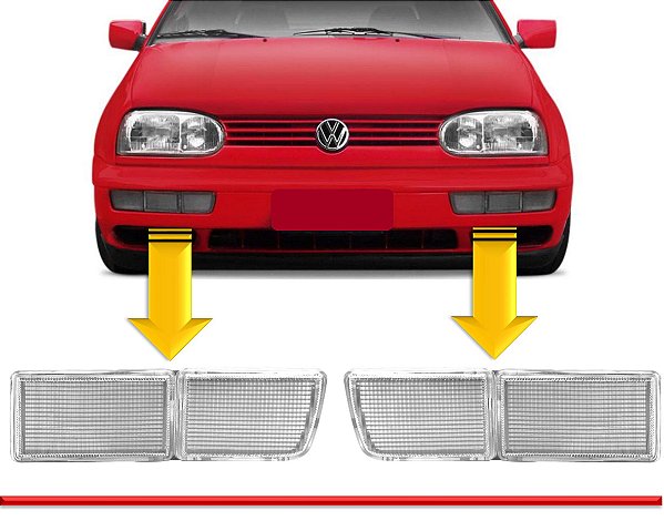 PAR Aplique Defletor Dianteiro Golf ALEMÃO GL / GLX 94 95 96 97 98 Cristal