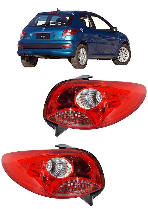 PAR Lanterna Traseira para Peugeot 207 Hatch 2009 2010 2011