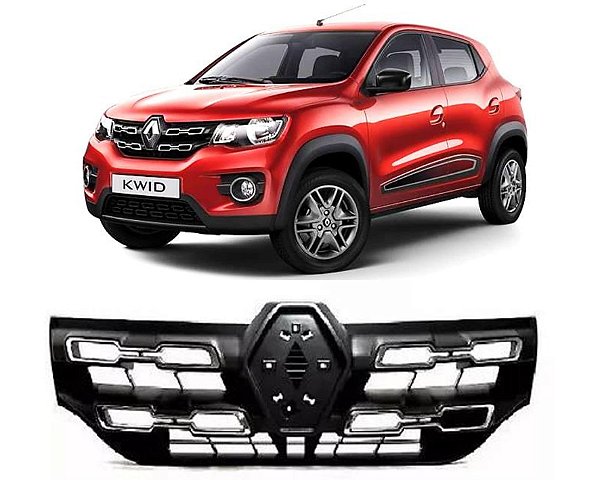 Grade Dianteira Superior Friso Cromado Renault KWID 2017 2018 2019 2020