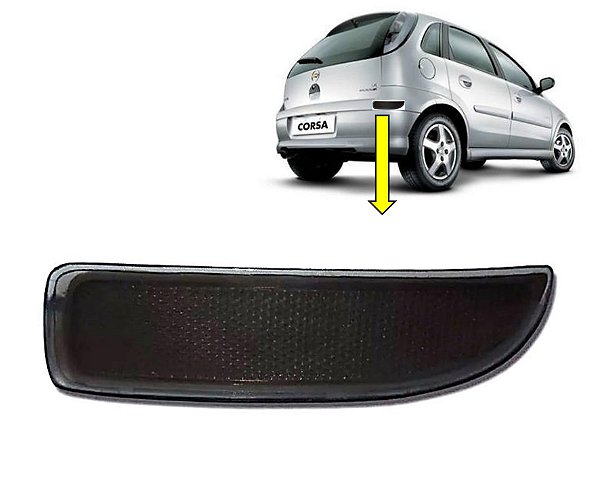 Refletor Para-choque Traseiro Chevrolet Corsa Hatch 2003 à 2014 Fumê Lado Direito do Passageiro