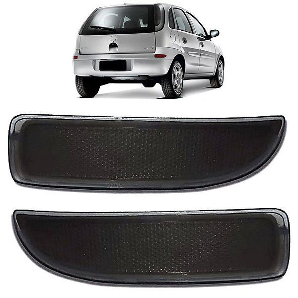 PAR Refletor Para-choque Traseiro Corsa Hatch 2003 à 2014 Lente Fumê