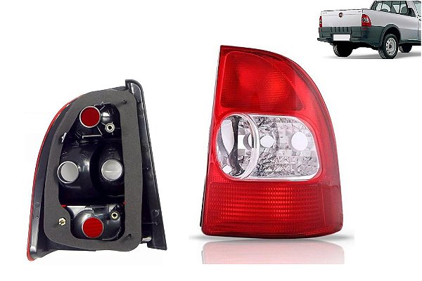 Lanterna Traseira Fiat Strada 2001 2002 2003 2004 Lado Direito Lado do Passageiro Rubi/Cristal