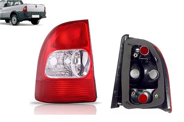 Lanterna Traseira Fiat Strada 2001 2002 2003 2004 Lado Esquerdo Lado do Motorista Rubi/Cristal
