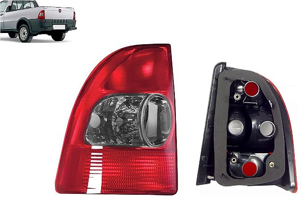Lanterna Traseira Fiat Strada 2001 2002 2003 2004 Lado Esquerdo Lado do Motorista Rubi/Fumê