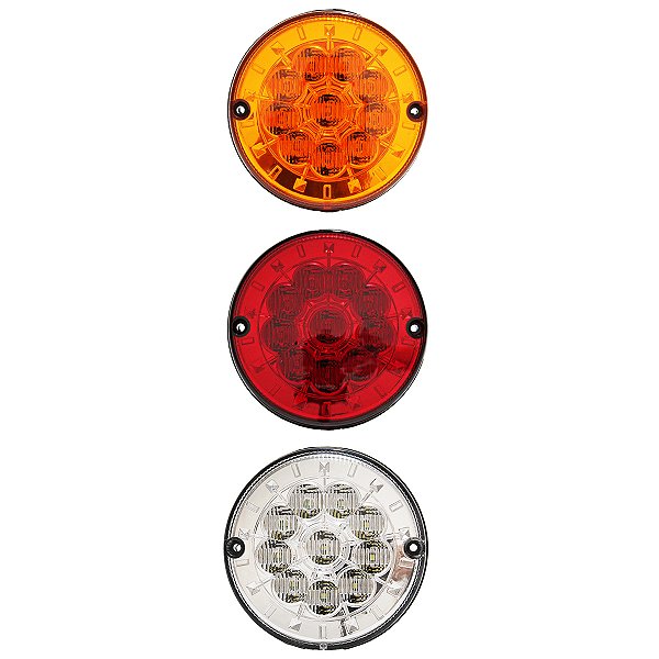 3 Lanterna Traseira Ônibus Caminhão 125mm 10 LED 12V