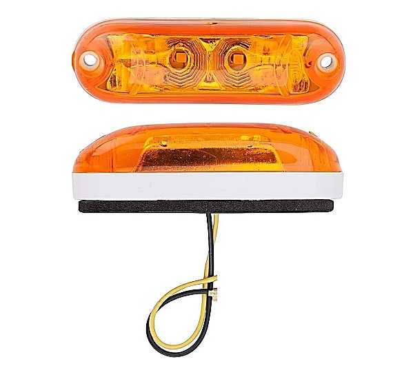 Lanterna Ônibus Caminhão Vigia Teto Cromada 2 LED BIVOLT AM