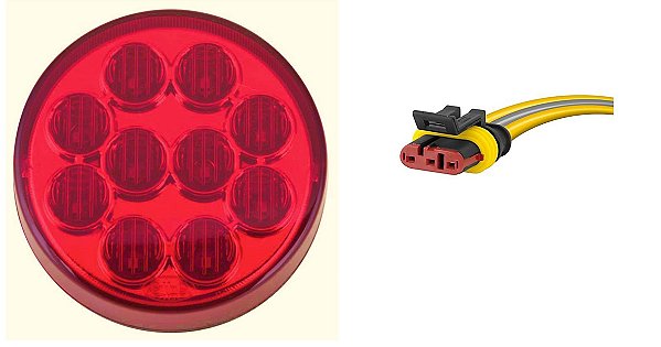 Ônibus / Caminhão / Carreta - KIT Lanterna Traseira Posição Freio LED VM Ø 9.60 cm 12 volts