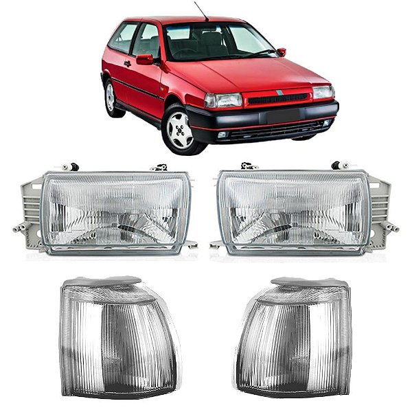 KIT PAR Farol e Lanterna Cristal Fiat TIPO 93 94 95 96 97