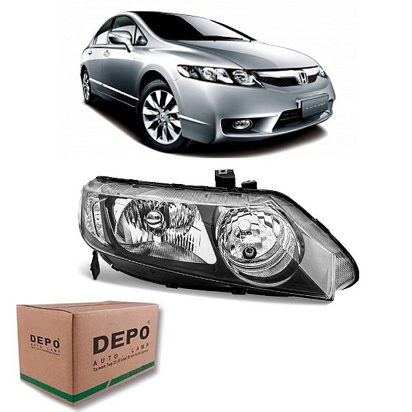 Farol Honda New Civic 2007 2008 2009 2010 2011 Lado Direito 1º Linha DEPO