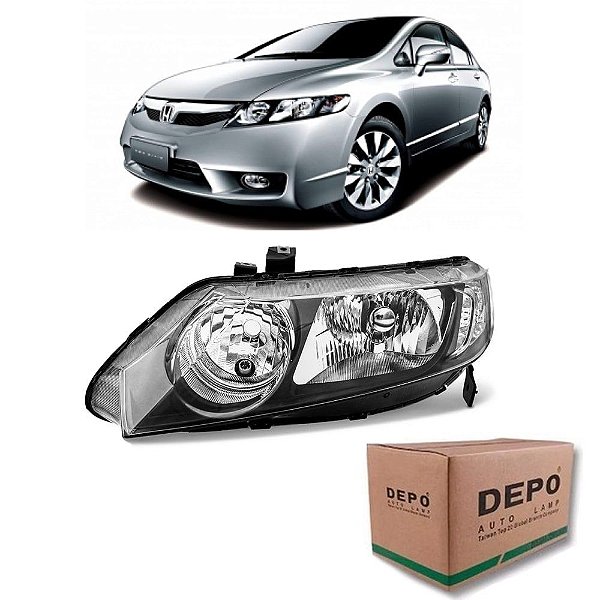 Farol Honda New Civic 2007 2008 2009 2010 2011 Lado Esquerdo 1º Linha DEPO