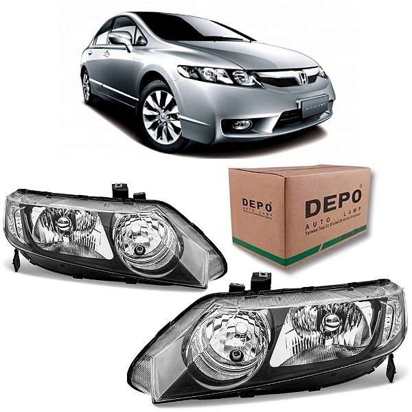 Farol Honda New Civic 2007 2008 2009 2010 2011 PAR 1º Linha DEPO