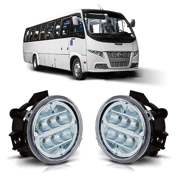 Farol Milha LED Ônibus Caio Marcopolo Volare 24 volts PAR