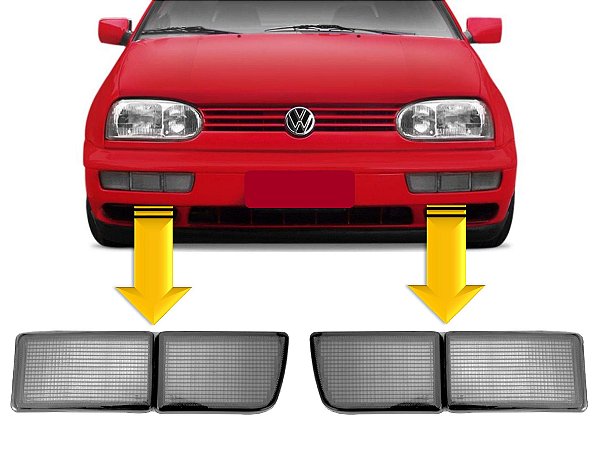 Par Aplique Defletor Dianteiro Golf Mexicano GL/GLX 94 95 96 97 98 Fumê