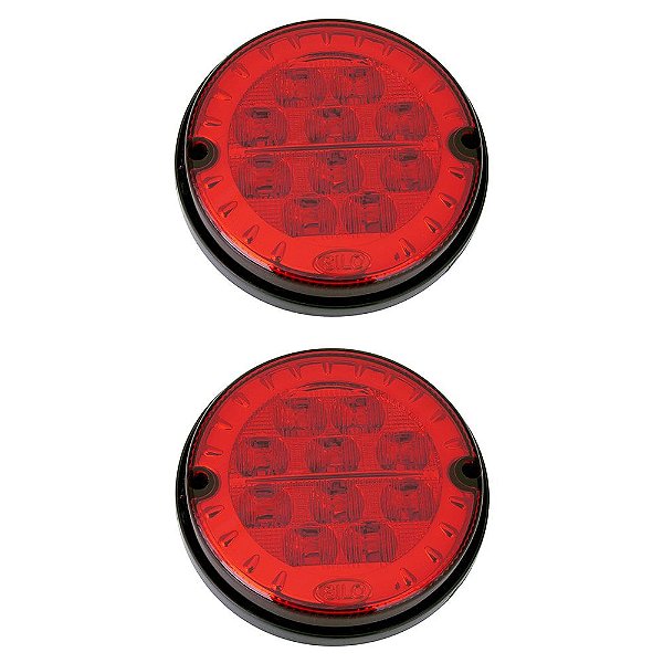 2 Lanterna Traseira 125mm Ônibus Comil Mascarello Neobus 10 LED VM 24V
