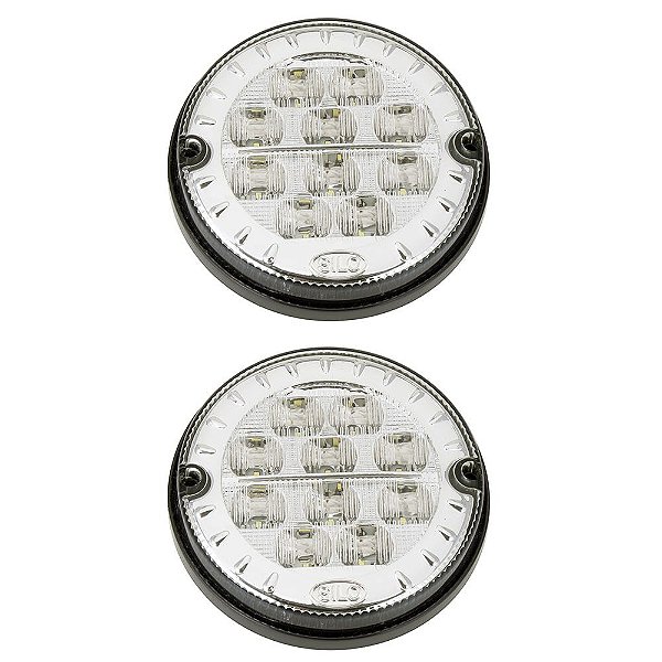 Lanterna Traseira Ônibus Comil Mascarello Neobus Caminhão Bugue Ø12.5cm LED CR 24 volts - KIT 2 pç
