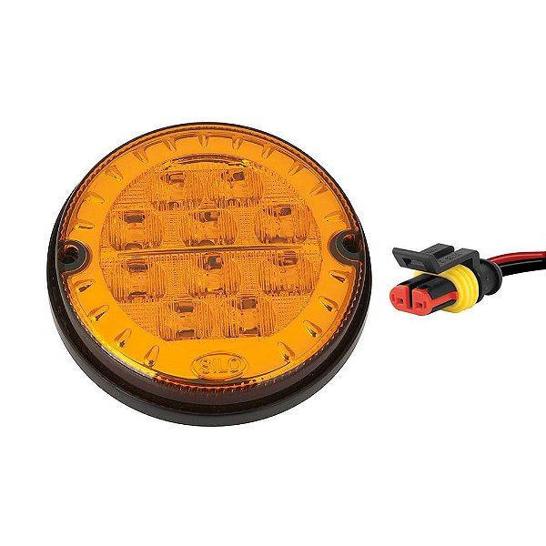 Lanterna Traseira 125mm Ônibus Comil Mascarello Neobus 10 LED AM 24V + Conector
