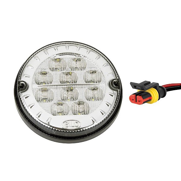 Lanterna Traseira 125mm Ônibus Comil Mascarello Neobus 10 LED CR 24V + Conector