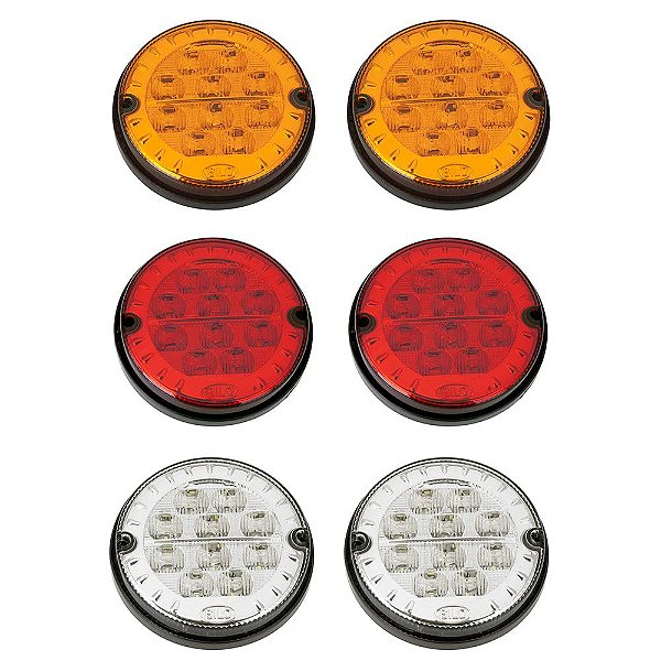 6 Lanterna Traseira 125mm Ônibus Comil Mascarello Neobus 10 LED 24V