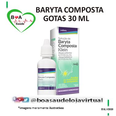 BARYTA COMPOSTA KLEIN GOTAS 30ML Baryta carbonica 6CH 0,5 mL/mL e Atropa belladona 4CH 0,5 mL/mL