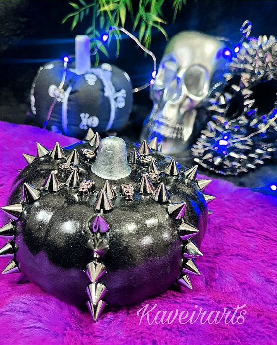 Abóbora Decorativa Spike e Caveira- Halloween