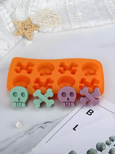 Forma para Gelo ou Chocolate Caveira e Ossos