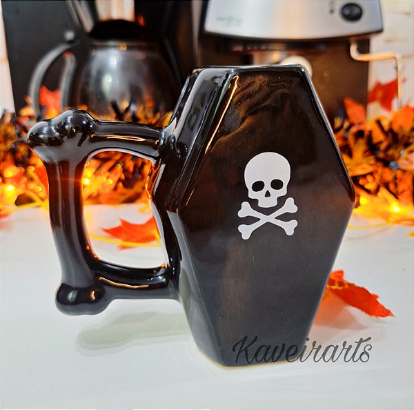 Caneca Caixão Caveira -  350ml