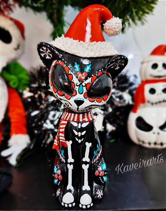 Gato Esqueleto Noel- Natal