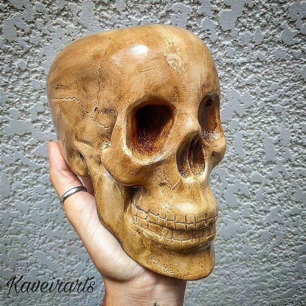 Caveira Efeito Envelhecido Grande