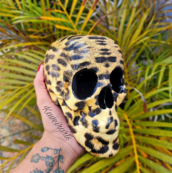 Caveira com Estampa de Onça